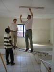 repairing bulbs in the mortuary