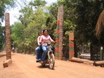 destroyed road blocks