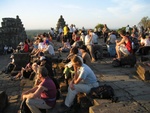 plenty of tourists awaiting the sunset, Phnom Bakheng