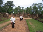 reaching Banteay Srey by bike, 35km away from Siem Reap