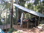 researcher camp in the secondary forest