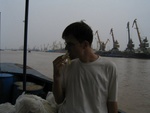 on the ferry for Cat Ba Town